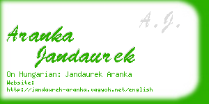 aranka jandaurek business card